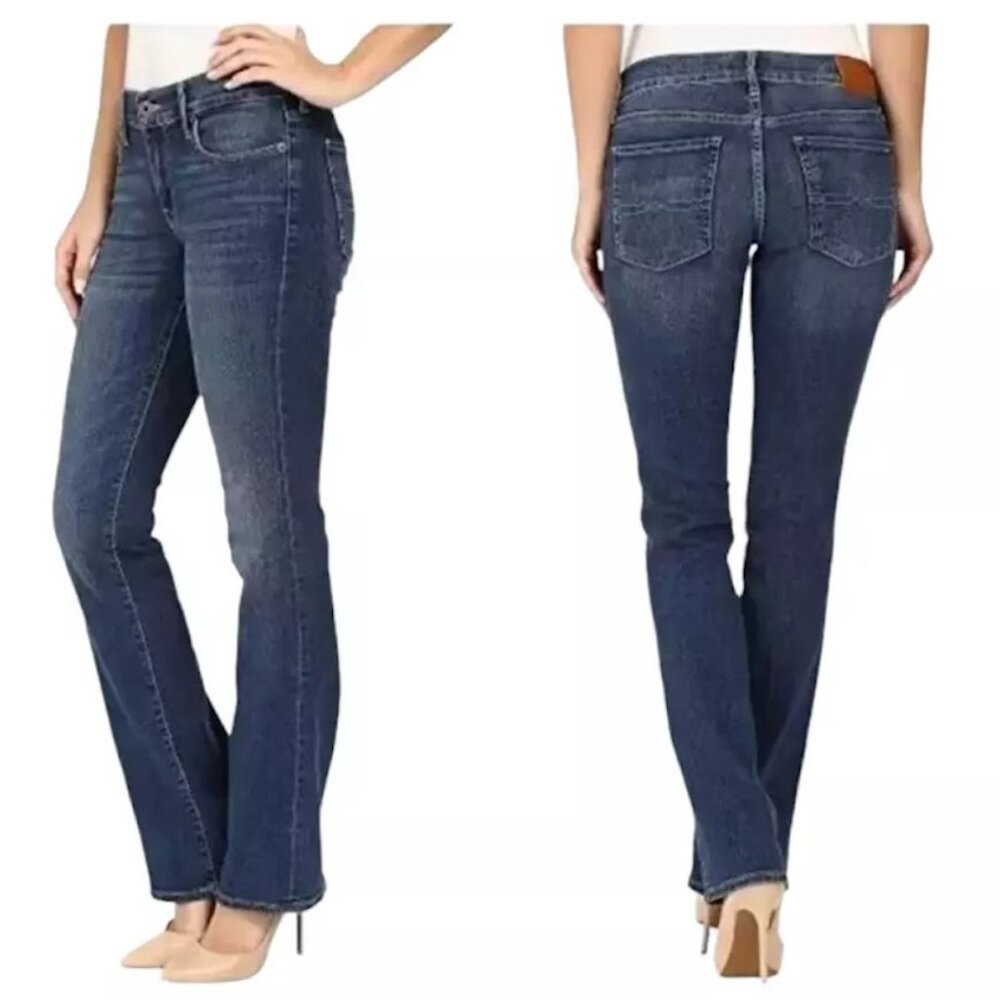 LUCKY BRAND Sweet Straight Jeans, Blue Denim Cotton Stretch Boho Pockets, 0